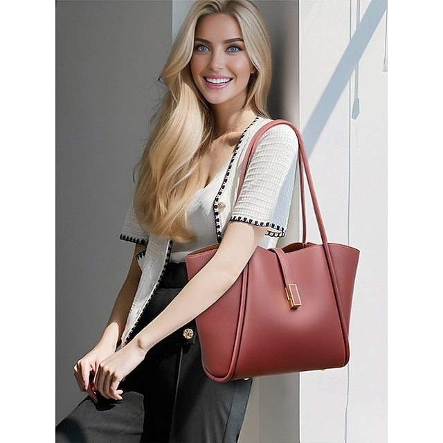Sac fourre-tout vert en similicuir pour femme
