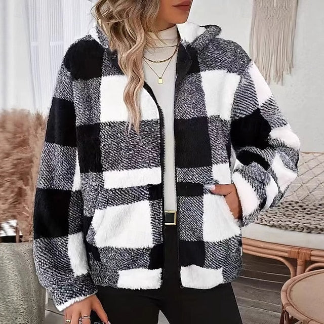 Women's Fleece Jacket Winter Coat Thick Warm Zip Up Long