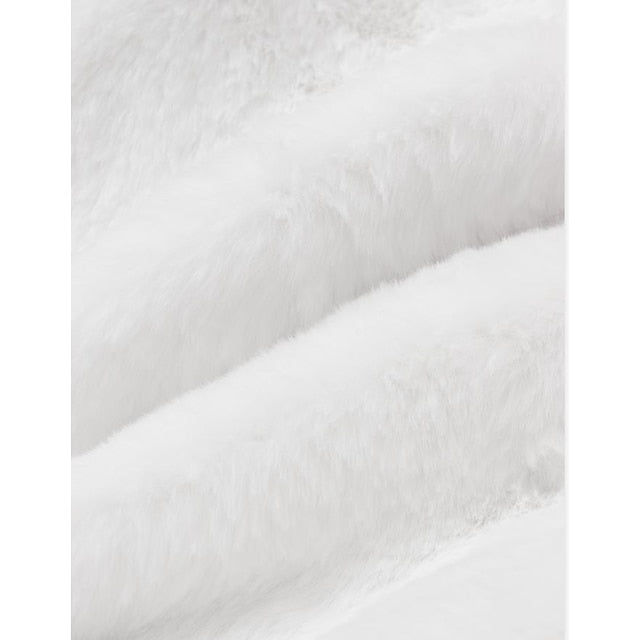 Fur Women's Coat Jacket Sherpa Long Faux Black White