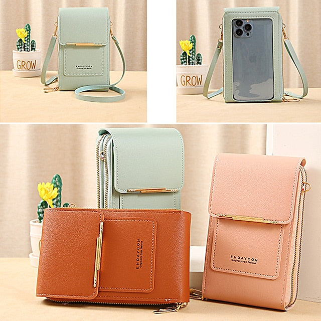 Sac à bandoulière pour téléphone portable, portefeuille pour femme, porte-monnaie