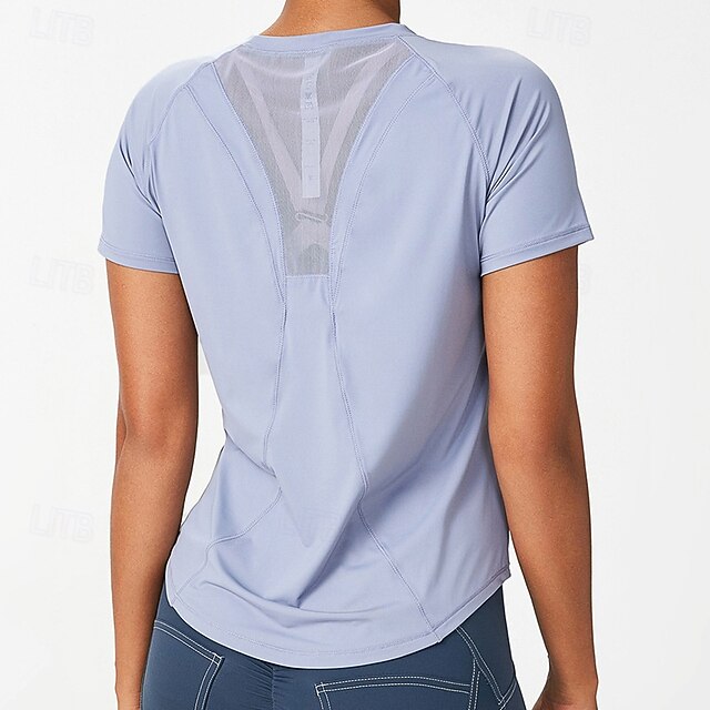 Women's Gym Shirt Running Shirt Mesh Short Sleeve Top