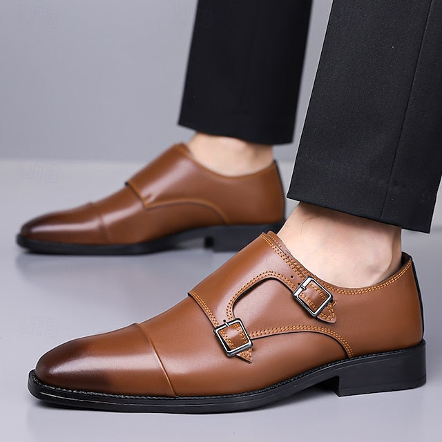 Monk Leather Double – Men's Strap Shoes Elegant