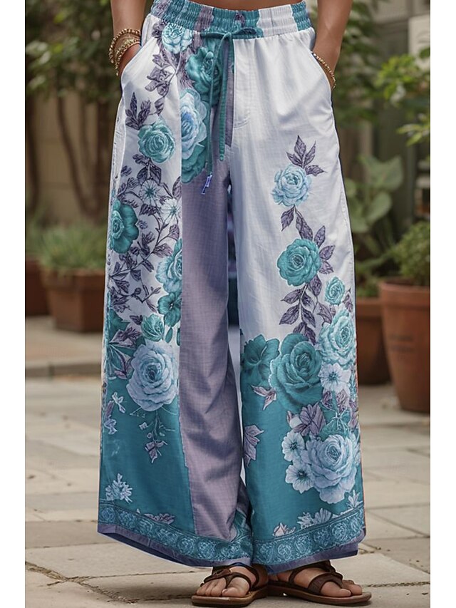 Women's Linen Like Culottes Wide Leg Wide Leg Vacation