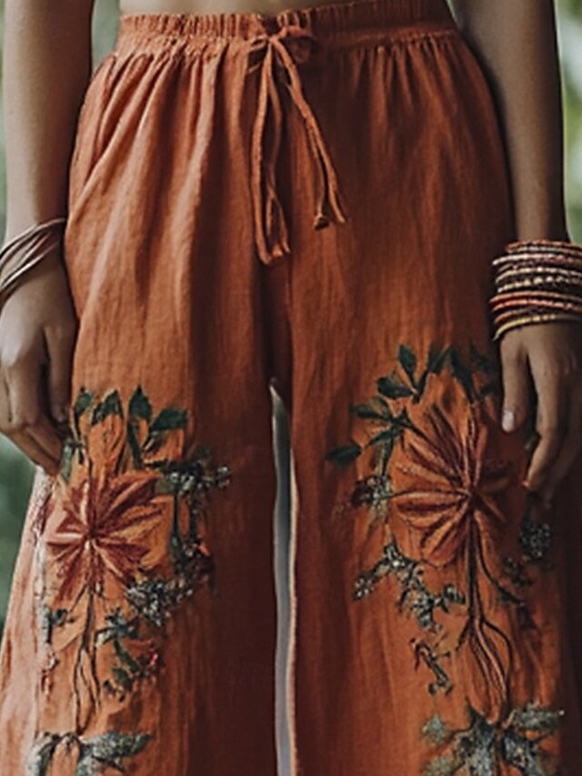 Women's Wide Leg Pants Trousers Palazzo Pants Casual Boho