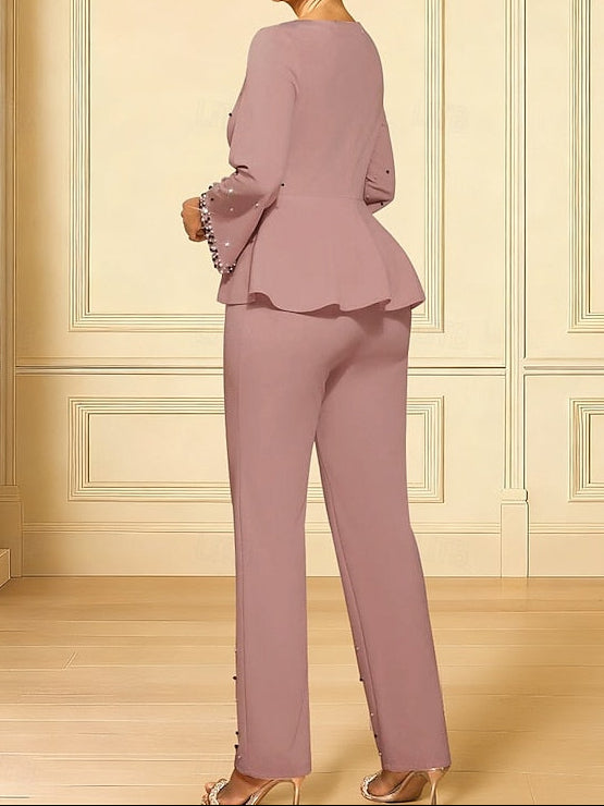 Dress V Length of Bride Jumpsuits Elegant the Ankle Mother Neck