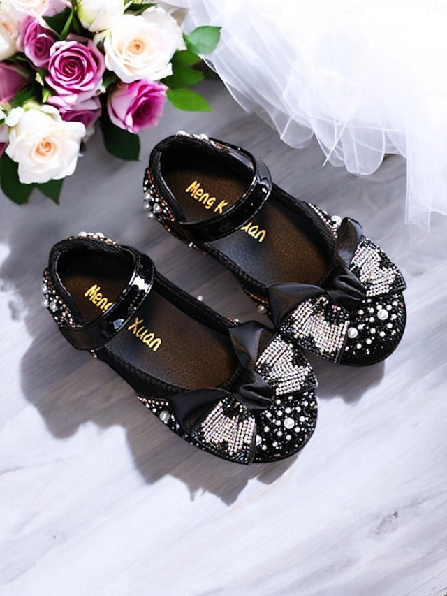 – Sparkly Rhinestone Mary Girls' Shoes Glitter Jane Bow