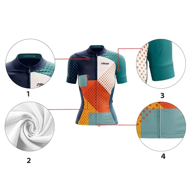 21Grams Women's Short Sleeve Cycling Jersey Spandex