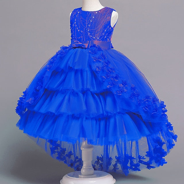 Colored Solid Flower Dress Girl Kids Girls'