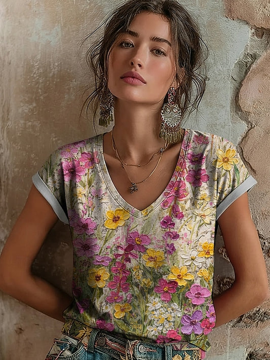 Women's T Shirt Print Floral Graphic Bohemia Vintage Casual