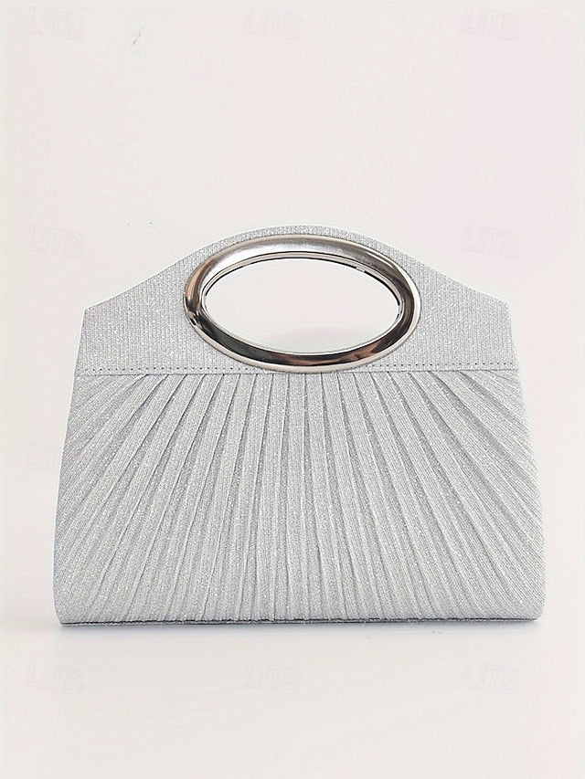 Evening Clutch Handle Bag with Gold Women's Glitter