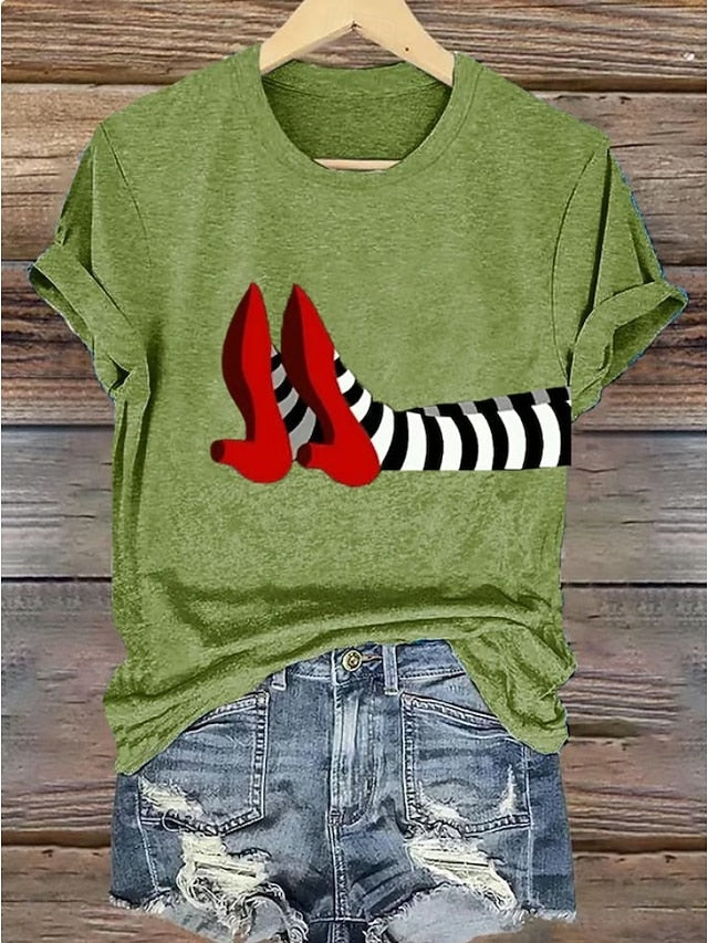 Women's T shirt Witch Graphic Vintage Stylish Classic Short