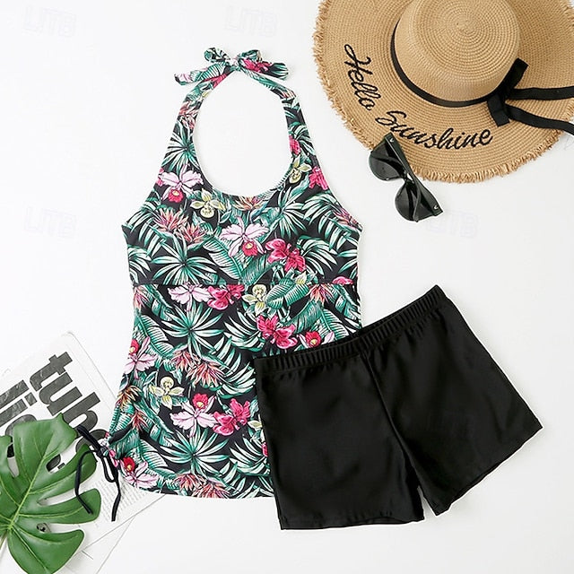 Women's Ruched Swimsuit Halter Bikini Top Swimwear Swimwear