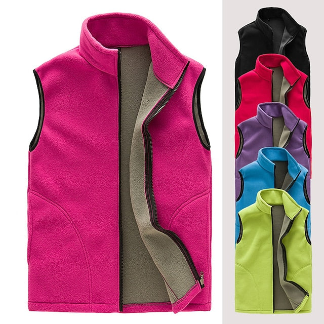 Women's Fishing Vest Winter Coat Hiking Fleece Vest Spring