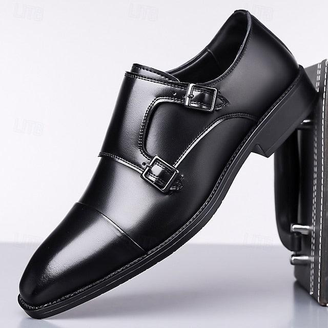 Monk Leather Double – Men's Strap Shoes Elegant