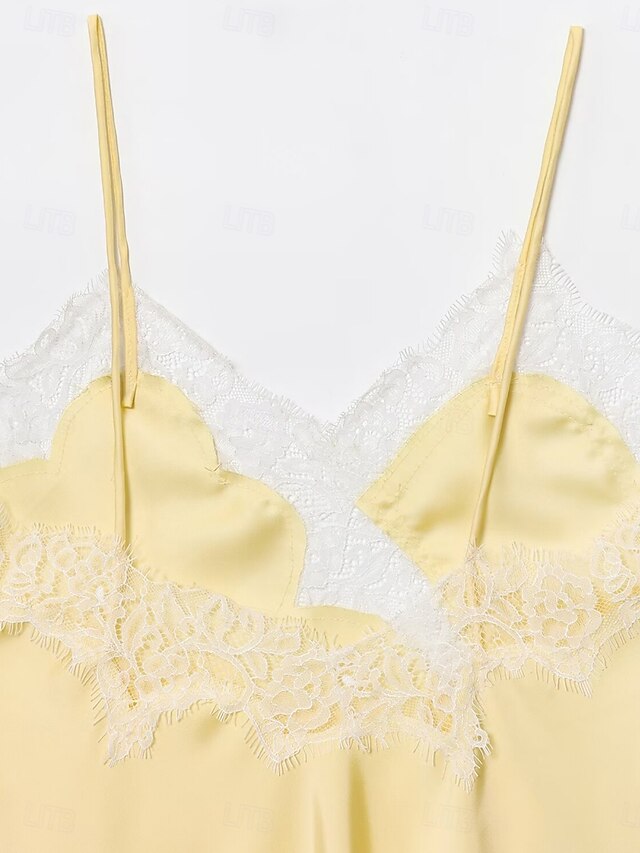 Women's Blouse Camisole Tank Top Sleeveless Shirt Lace Trim