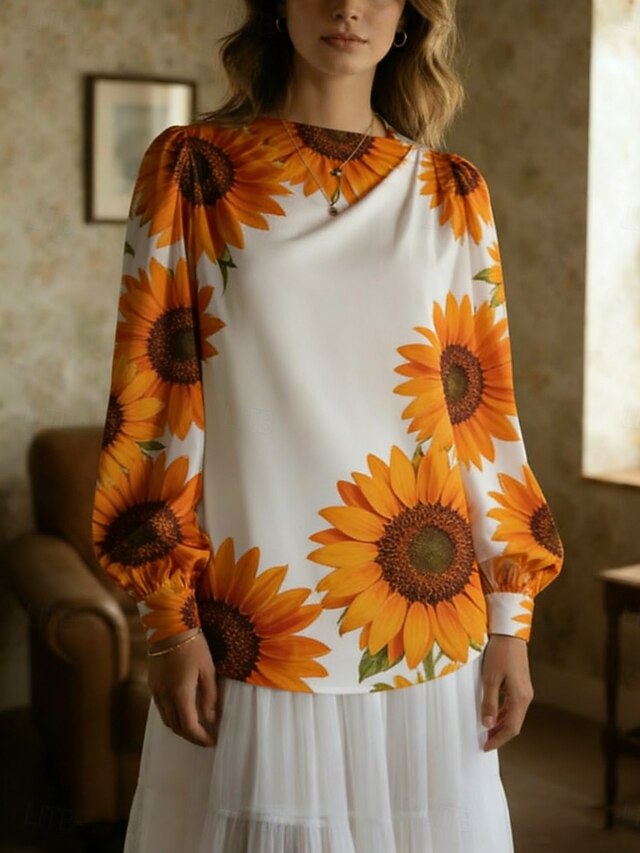 Women's Shirt Casual Shirt Blouse Print Floral Graphic