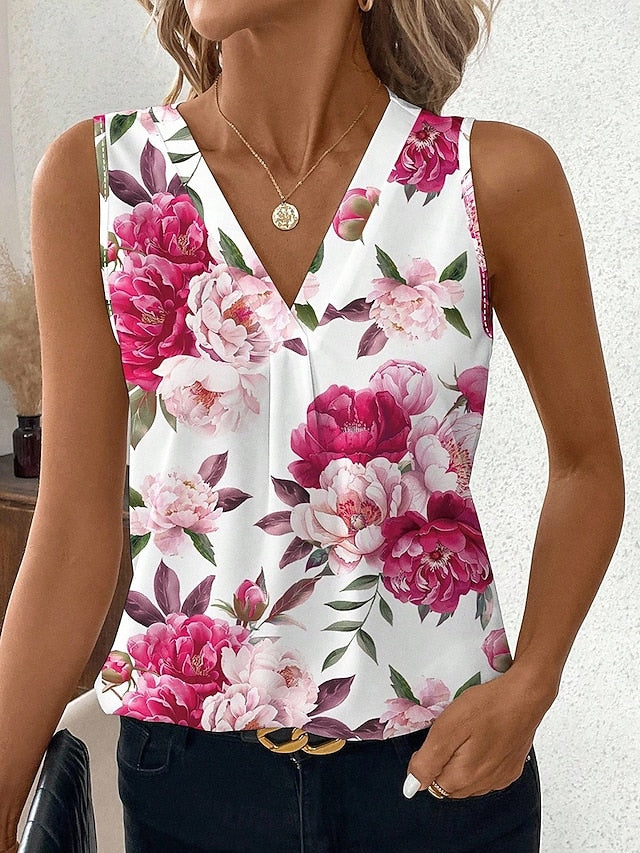 Women's Tank Top Floral Graphic Plants Elegant Vintage