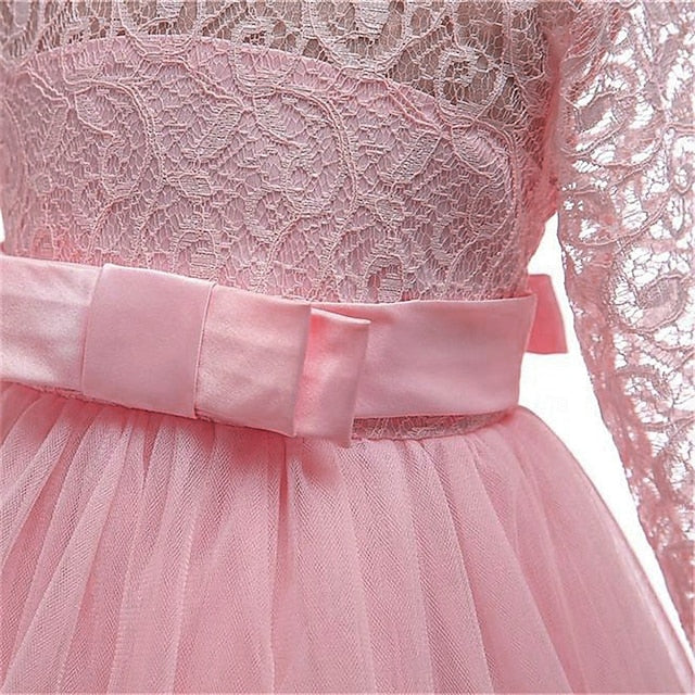 Girl Flower Dress Kids Colored Girls' Solid Wedding