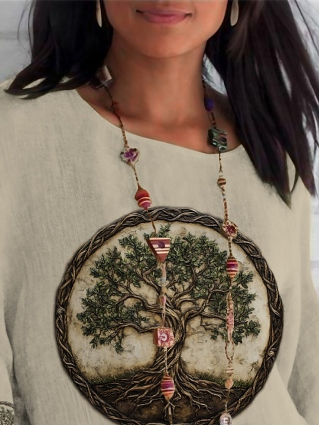 Women's Shirt Print Floral Daily Casual 3/4 Length Sleeve