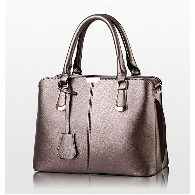 Leather Women's Green Elegant Handbag Faux – Structured