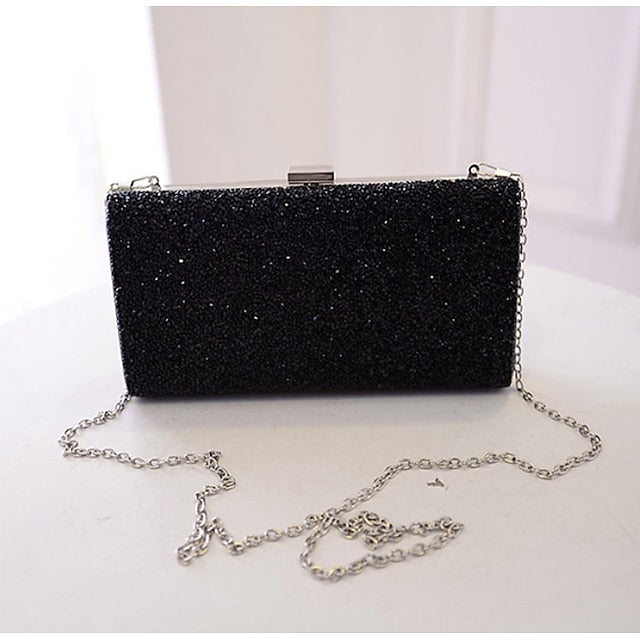 Women's Silver Glitter Clutch