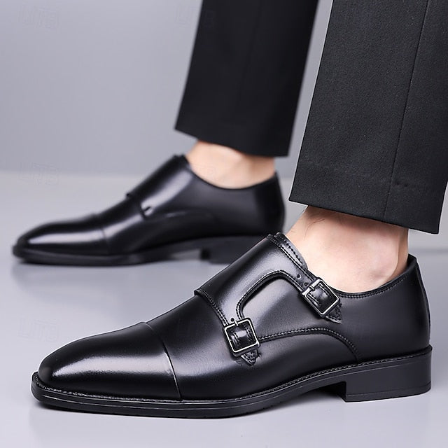Monk Leather Double – Men's Strap Shoes Elegant