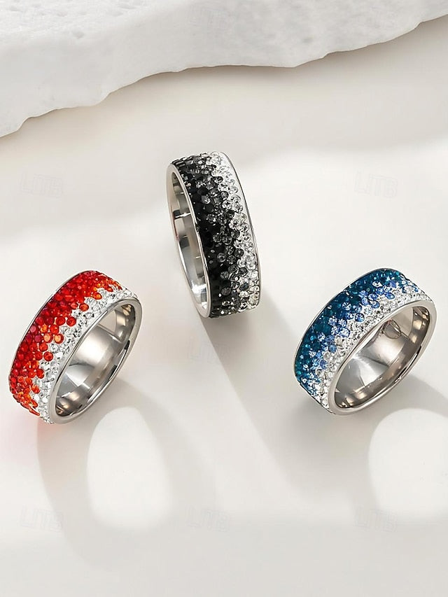 – Ring Stainless Stylish Red Steel Christmas Men's