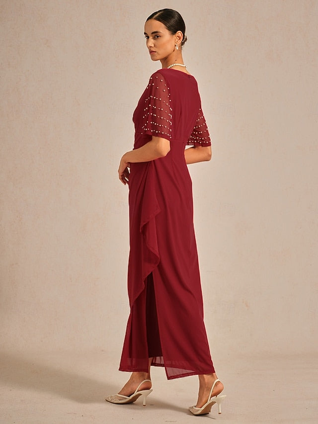 Women's Maxi Dress Sheath Dress Elegant Solid Color Short