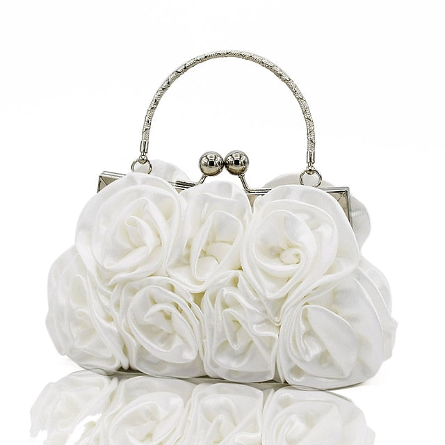 Evening – Design Vintage Bag Floral Elegant Red Clutch Rose