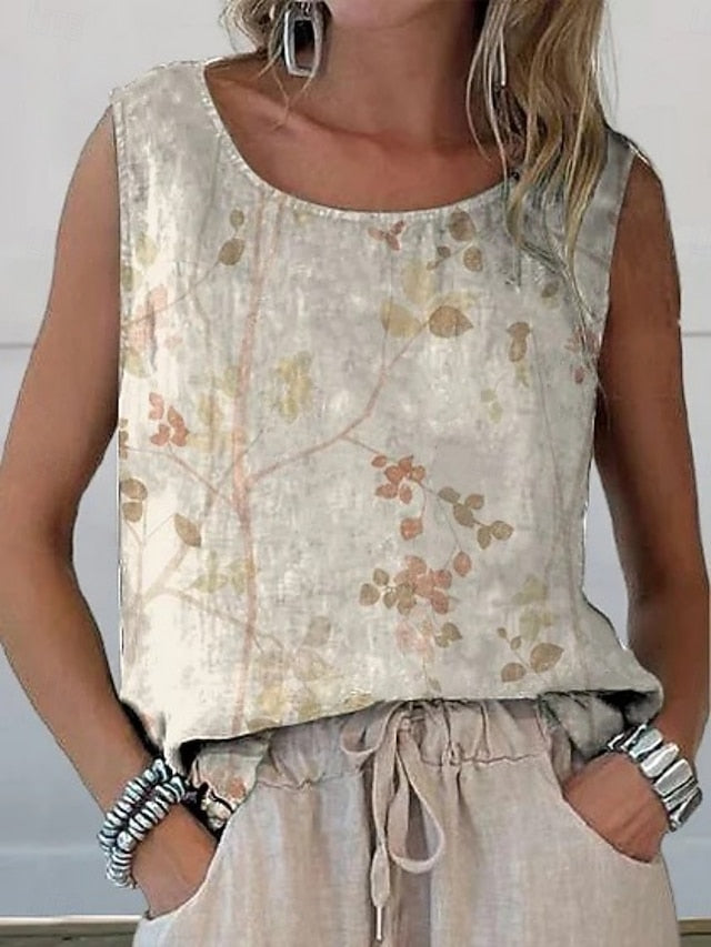 Women's Tank Top Print Floral Stylish Modern Sleeveless