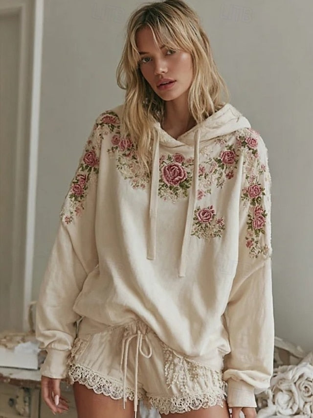 Women's 3D Print Vintage Boho Hoodie Patchwork Hoodie