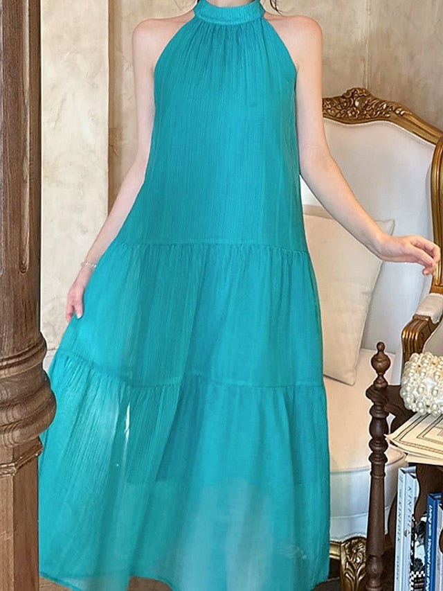 Women's Maxi Dress A Line Dress Summer Dress Halter Dress