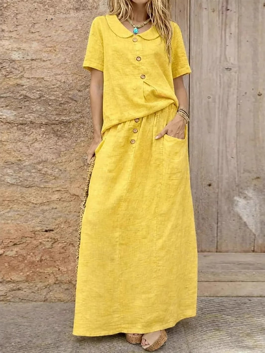 Women's Skirt Sets Bolero Top Short Sleeve Shirt Collar