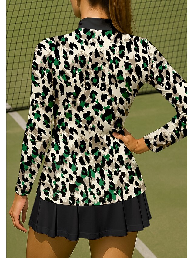 Women's Animal Leopard Sport Shirt Golf Polo Shirt Tennis