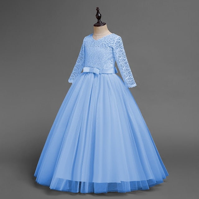 Half Flower Girls' Kids Girl Sleeve Dress Wedding