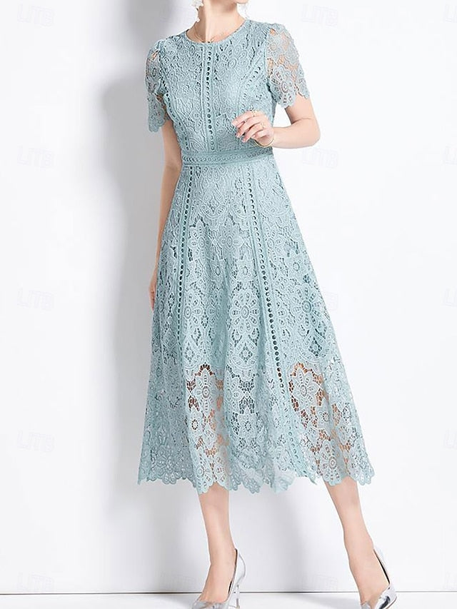 Dress Elegant Length of Crew Tea the Bride Neck Mother