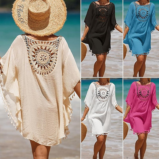 Women's Swimwear Cover Up Swim Dress Swimsuit Crochet