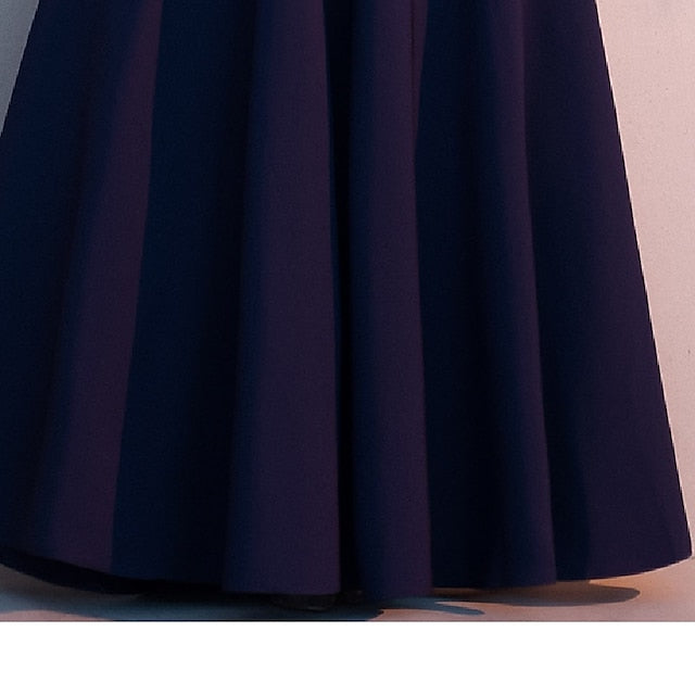 Neck Elegant Floor High Simple the of A-Line Mother Bride Dress