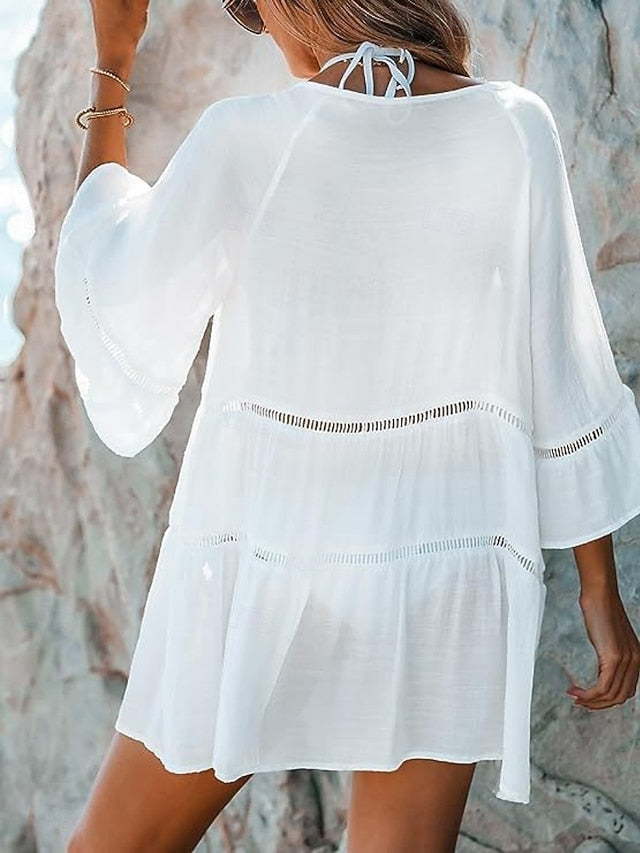 Women's Swimwear Cover Up Swim Dress Swimsuit Cut Out