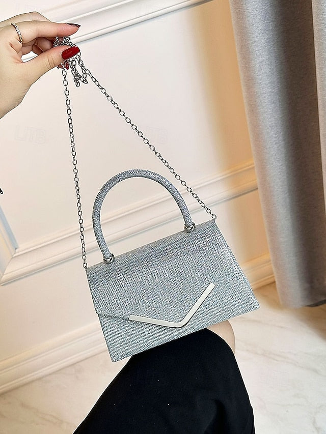 Chain Glitter – Bag with Women's Evening Clutch Strap