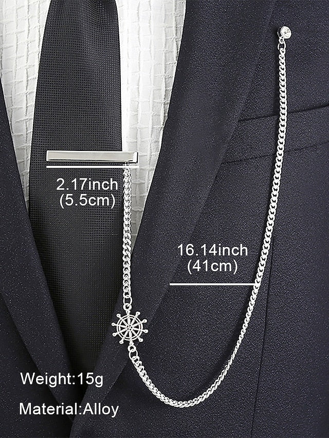 Tie Wheel Ship Design Chain Nautical – with Men's Silver