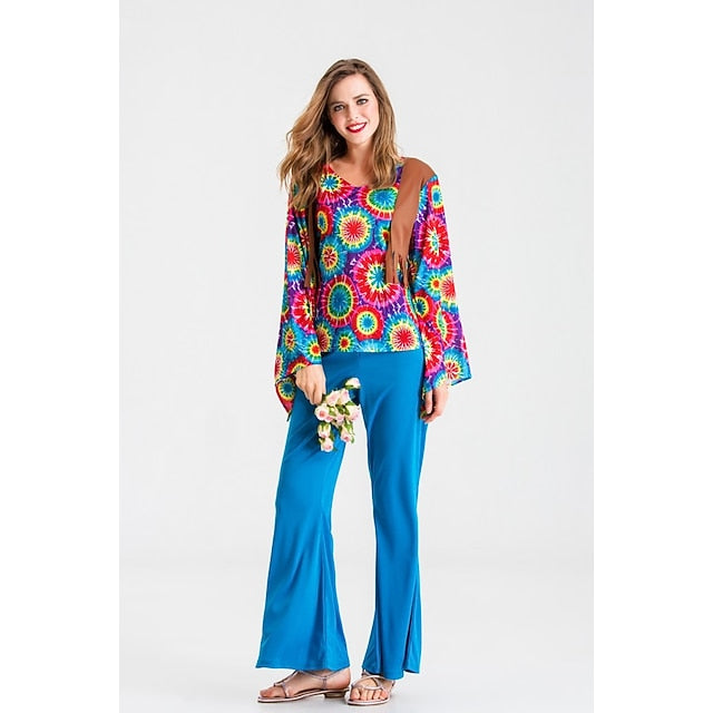 1960s Hippie 1970s Pants Cosplay Costume Outfits Disco Fancy