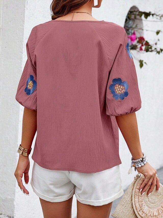 Women's Popover Shirt Summer Shirt Casual Shirt Blouse