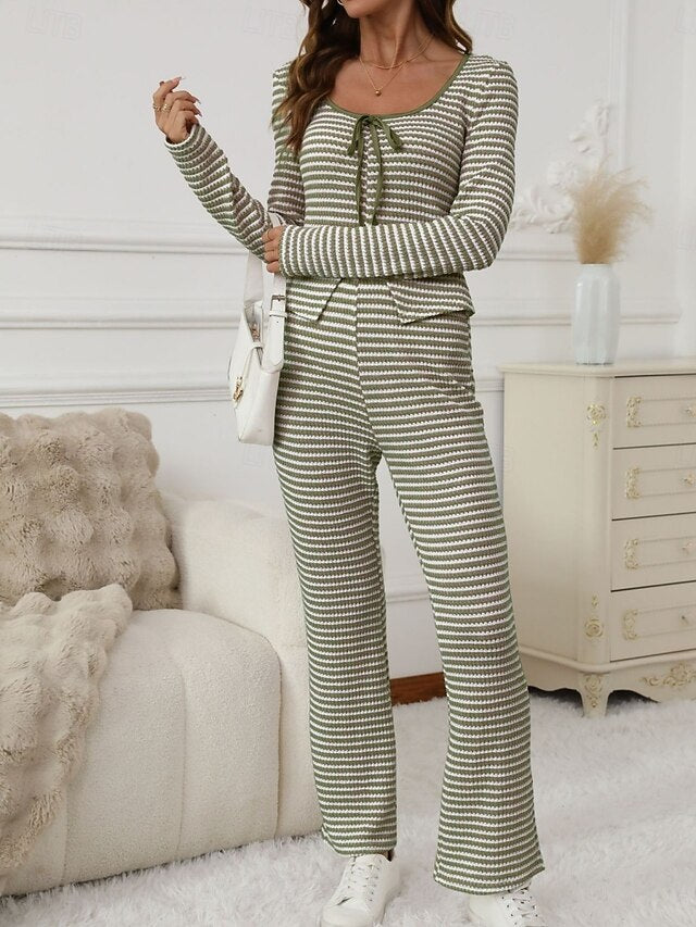Women's Two Piece Sets Pants Sets Bolero Top Long Sleeve