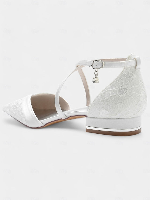 Navy Low Cross-Strap Overlay Satin with Blue Shoes for Lace Heel
