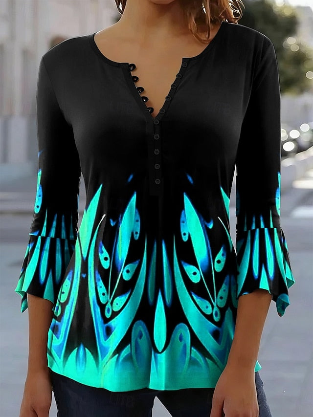 Women's T-Shirt  Graphic Abstract Elegant Vintage Stylish