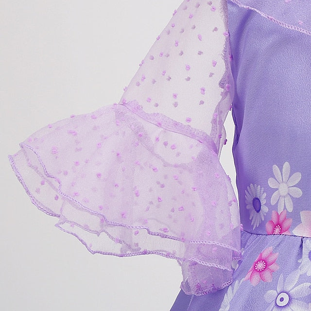Princess Encanto Isabela Flower Madrigal Dress Girl Fairytale