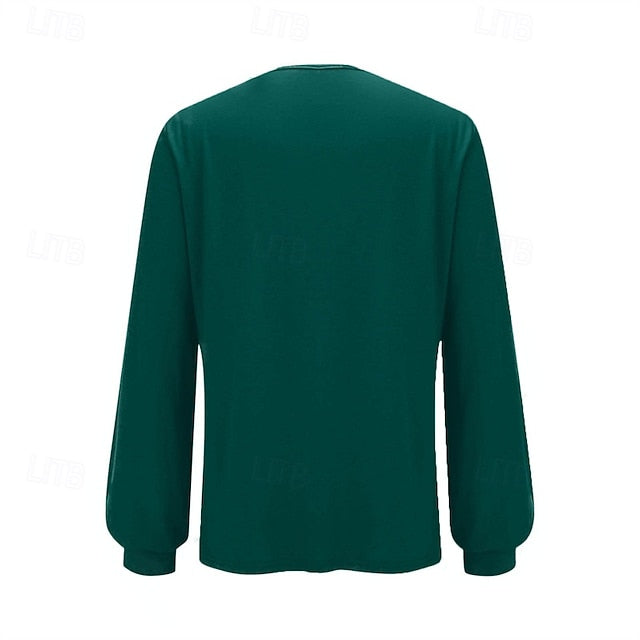 Women's T Shirt Tee Top Sequins Patchwork Solid Color