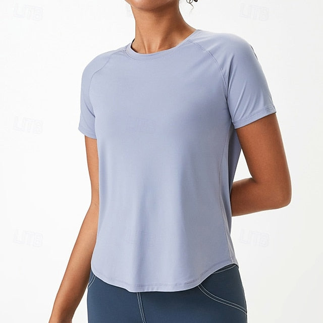 Women's Gym Shirt Running Shirt Mesh Short Sleeve Top