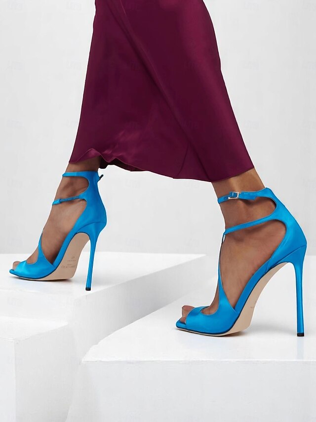 Lavender - Elegant Satin Heels Stiletto Women's Crisscross